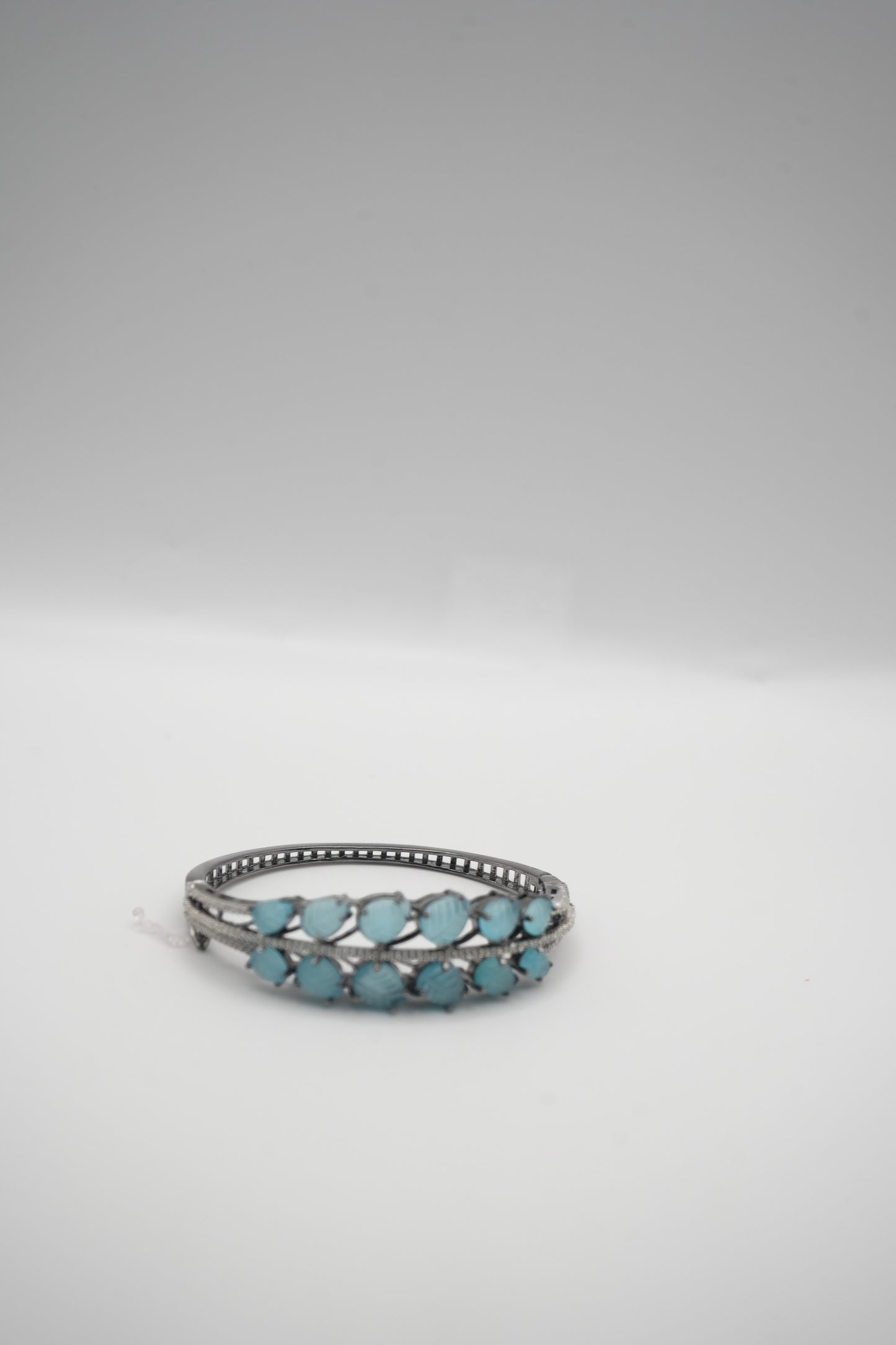 Caribbean Dream Leaf Carved Bangle with Crystal Accents