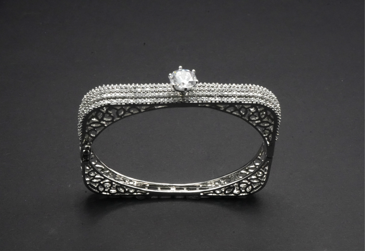 Luxe Multi-Strand Bangle with Solitaire Accent