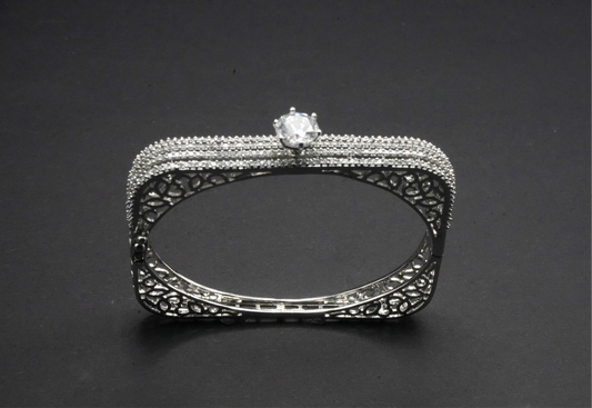 Luxe Multi-Strand Bangle with Solitaire Accent