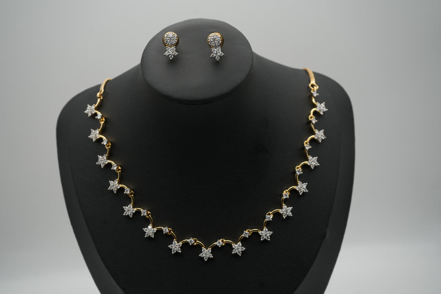 Dazzling Starburst Gold & CZ Set