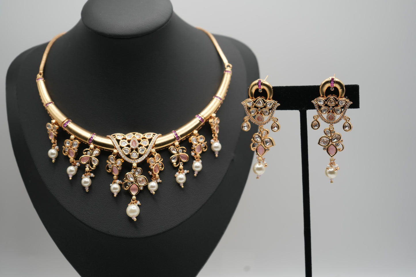 Rose Petal Cascade Necklace Set