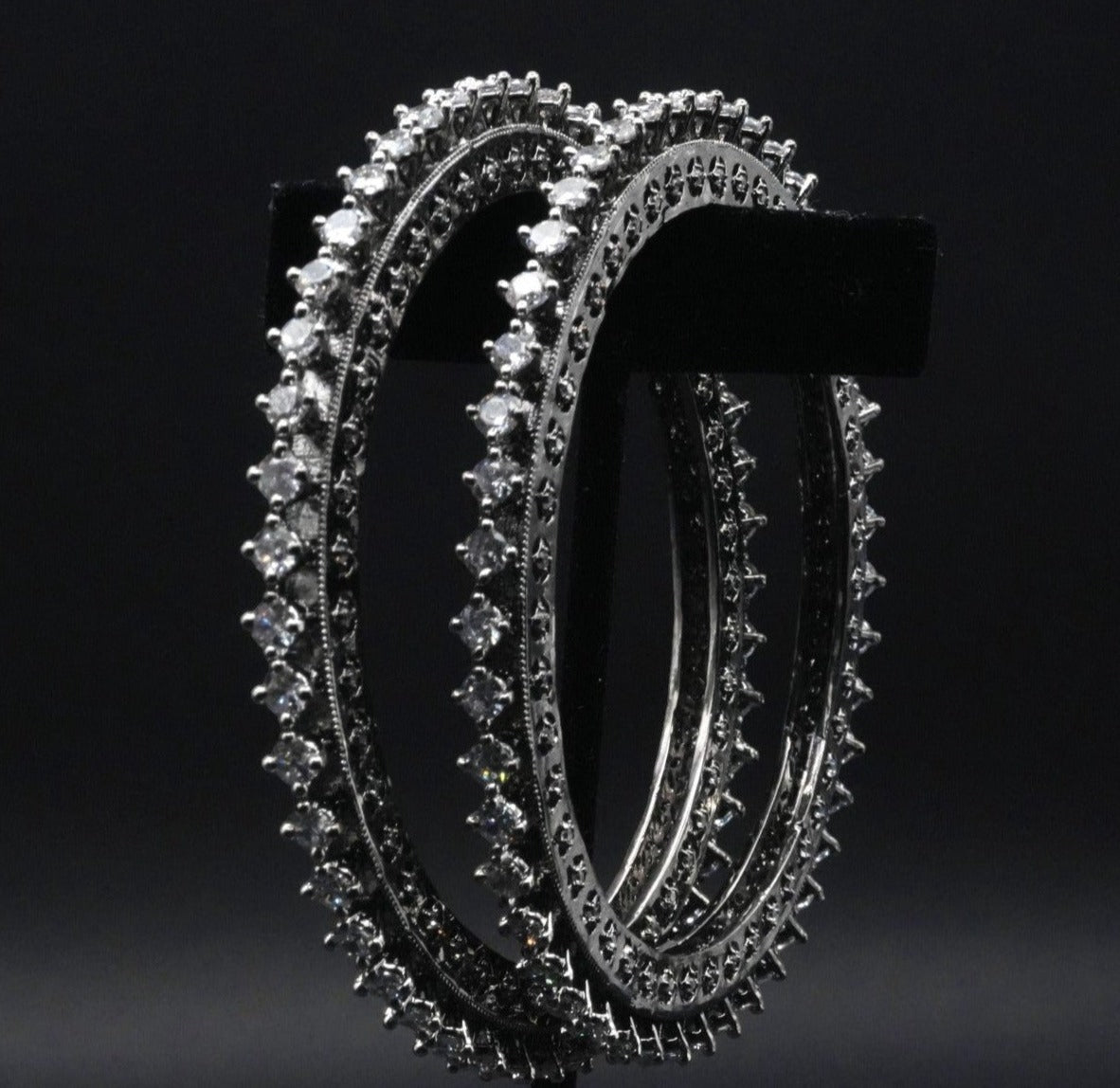 Elegant CZ Stones-Studded Bangles