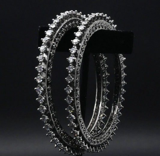 Elegant CZ Stones-Studded Bangles