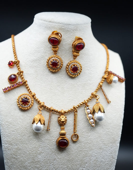 Elegant Handcrafted Red colors stone Jewelry