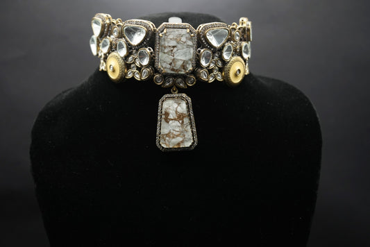 Artisan Heritage: Kundan-Inspired Choker and Earring Set