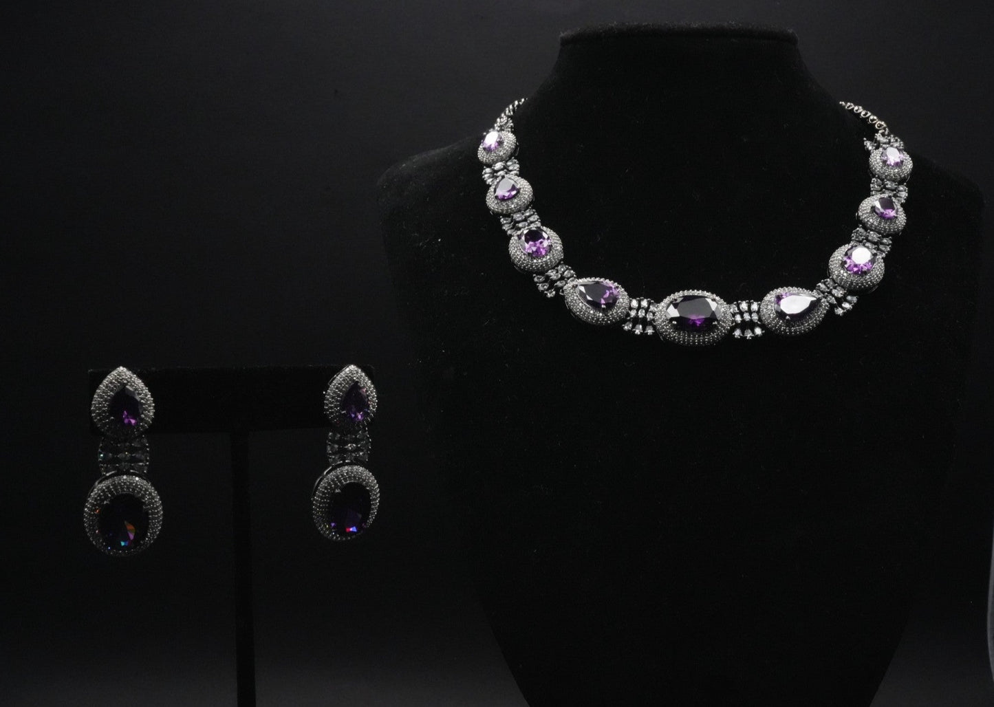 Exquisite Amethyst Necklace and Earring Set