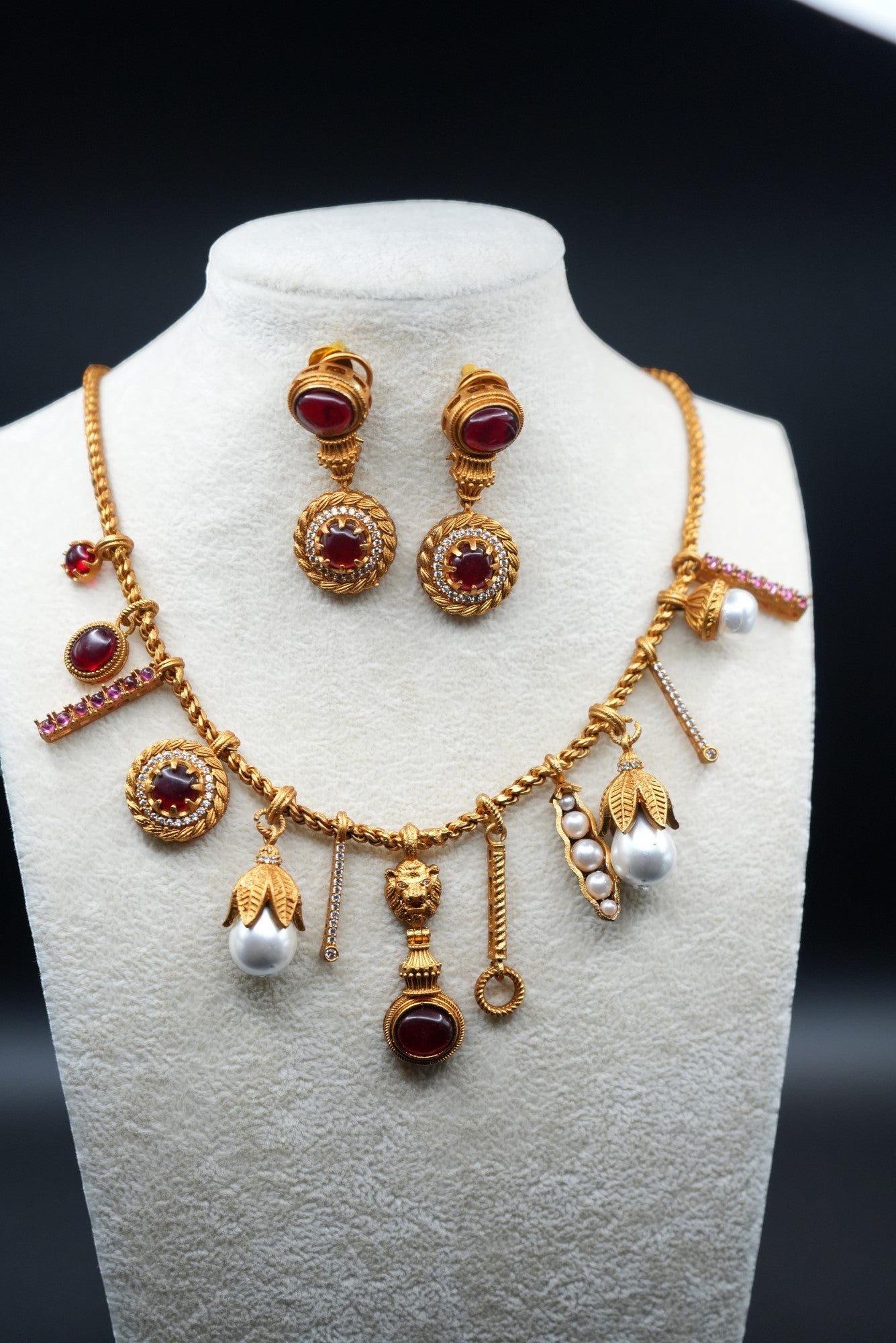 Elegant Handcrafted Red colors stone Jewelry