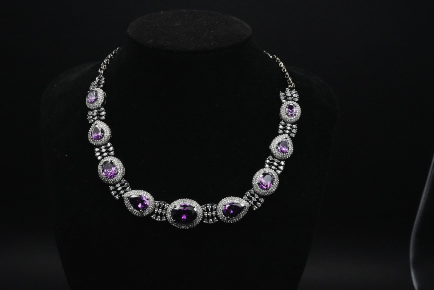 Exquisite Amethyst Necklace and Earring Set