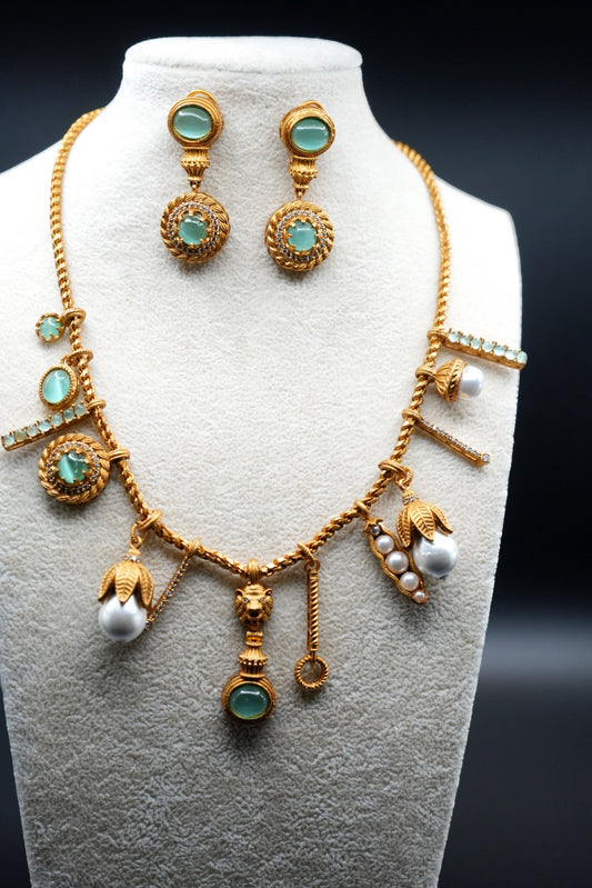 Elegant Handcrafted Green stone Jewelry