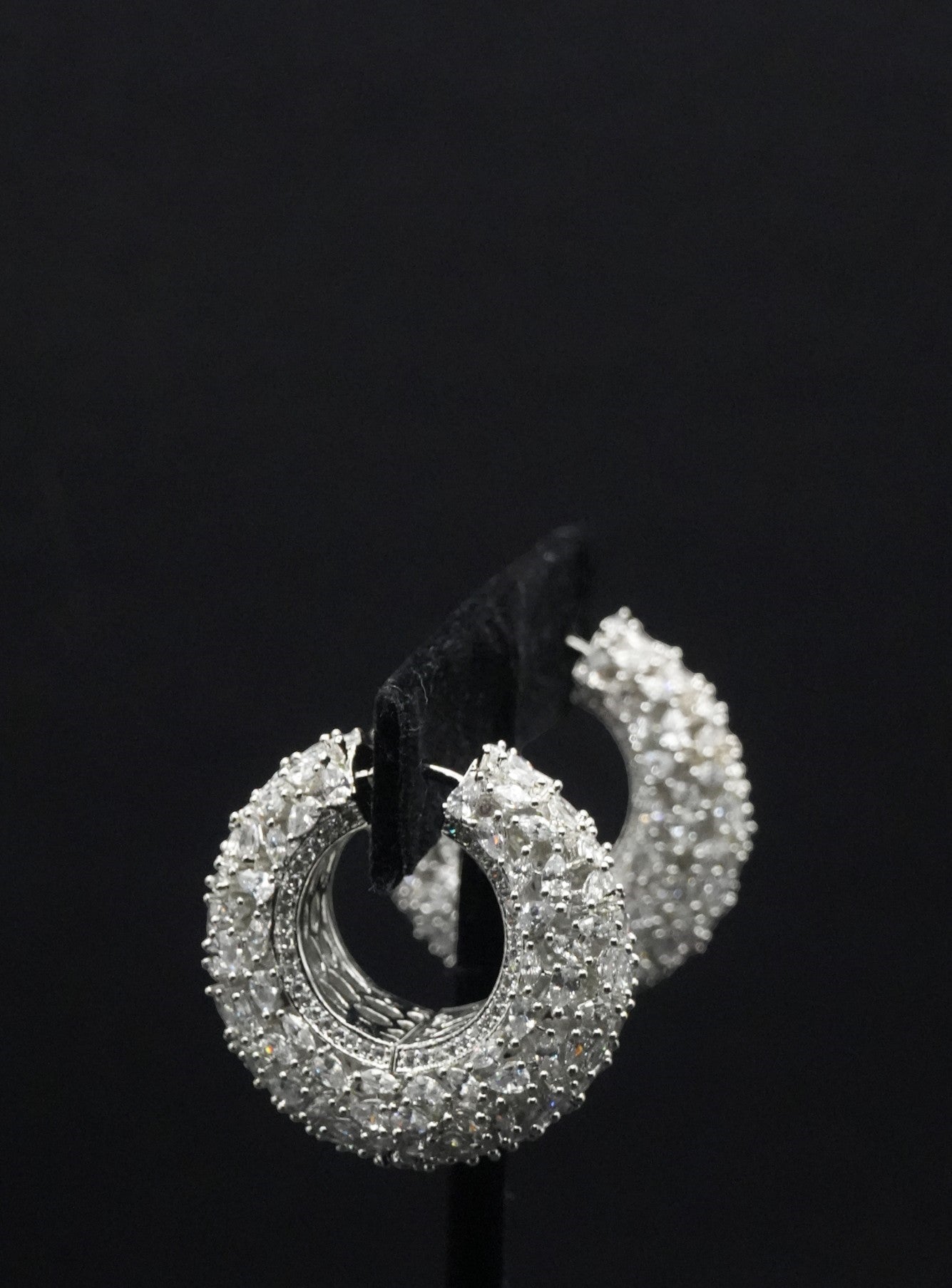 Luxury Pave-Set Crystal Hoop Bali