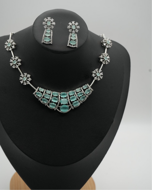 Aqua Blossom Necklace Set