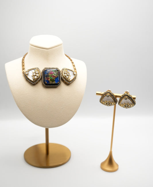 Vintage Whispers: Art Nouveau Inspired Necklace & Earring Set
