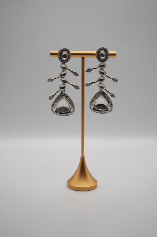 Cascade of Elegance stone Simulant and Pearl Earrings