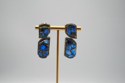 Azure Depths: Labradorite Drop Earrings
