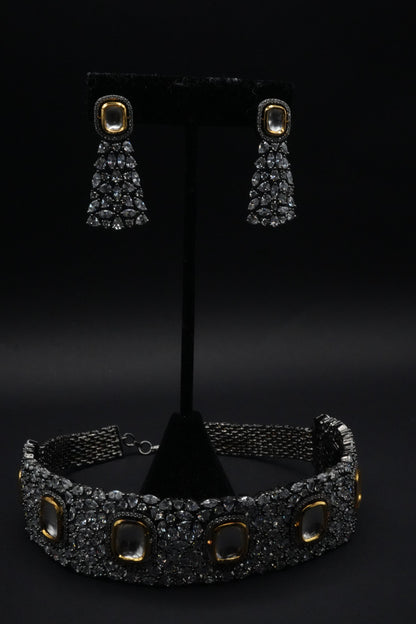 Opulent Ivory with CZ Crystals Choker Set