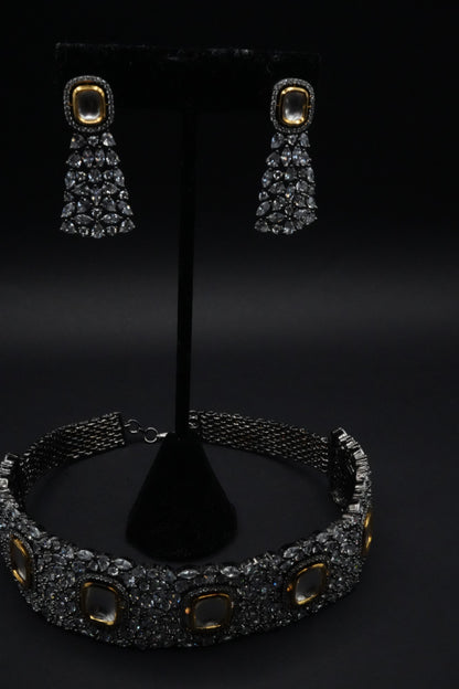 Opulent Ivory with CZ Crystals Choker Set