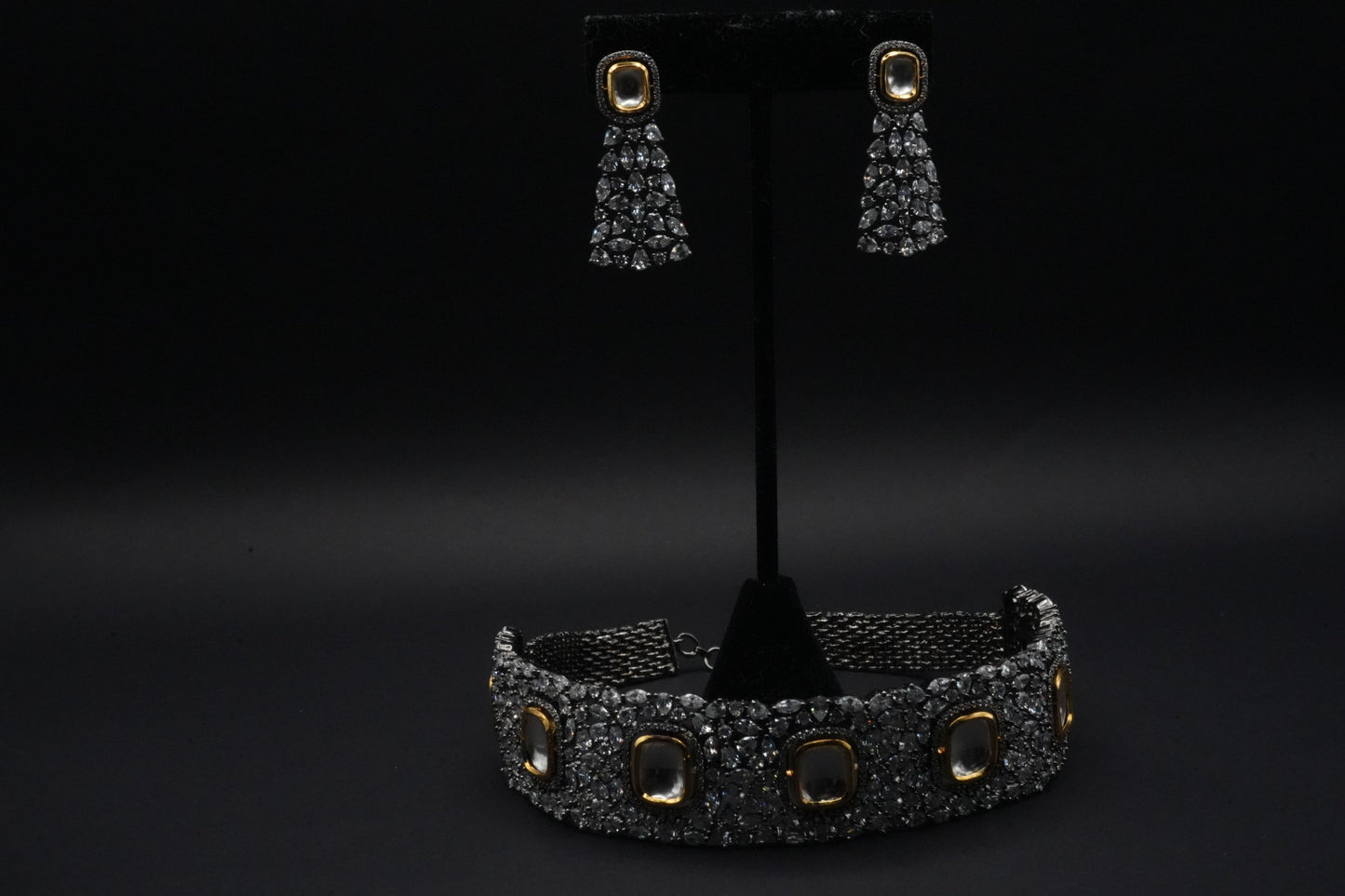 Opulent Ivory with CZ Crystals Choker Set