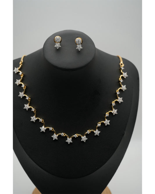Dazzling Starburst Gold & CZ Set