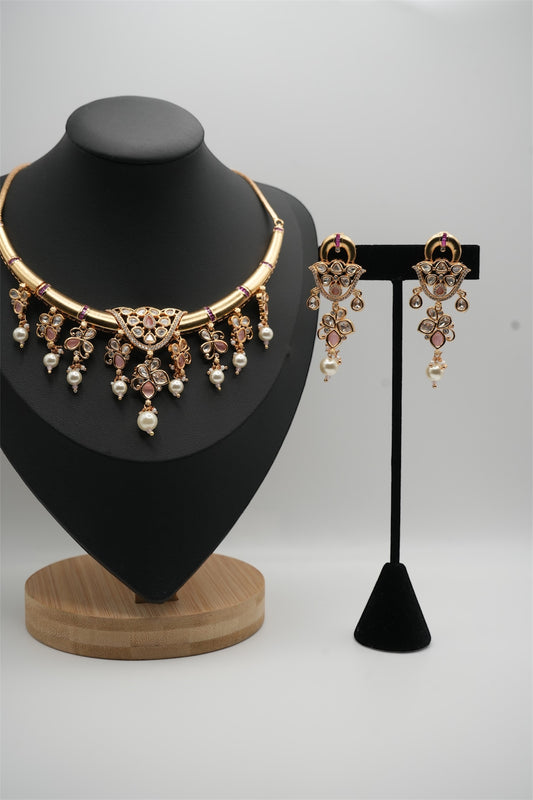 Rose Petal Cascade Necklace Set