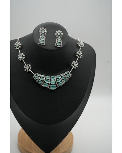Aqua Blossom Necklace Set