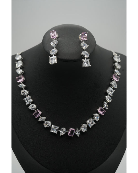 Lilac Shimmer Necklace Set