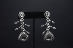 Cascade of Elegance stone Simulant and Pearl Earrings