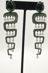 Enchanting Shimmering Snake Green Earrings