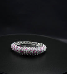 Elegant Zircon-Encrusted Bangle Bracelet