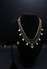 Elegant Multi-Layered Teardrop Necklace and Earrings Set