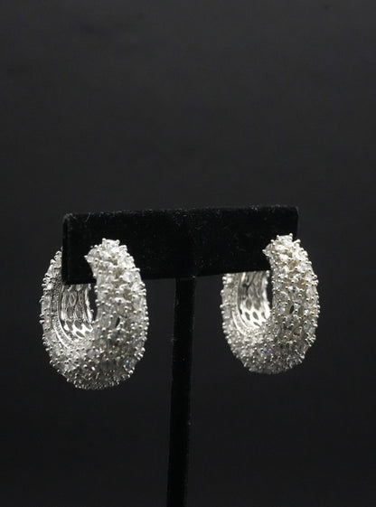 Luxury Pave-Set Crystal Hoop Bali
