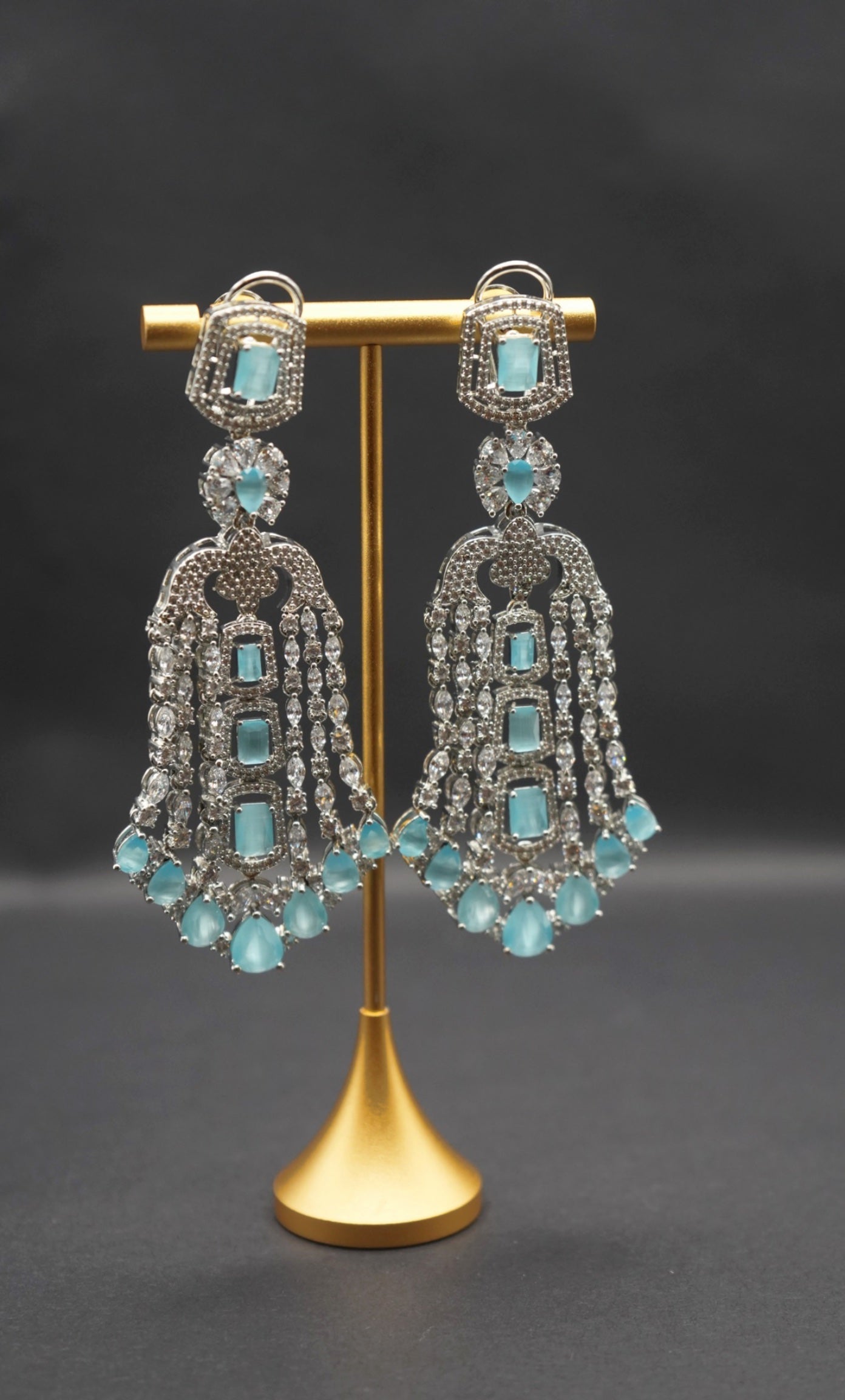 Beautiful Pastel Blue CZ earrings