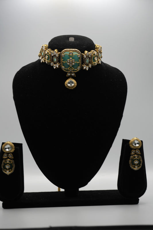 Royal Green Kundan Choker Set