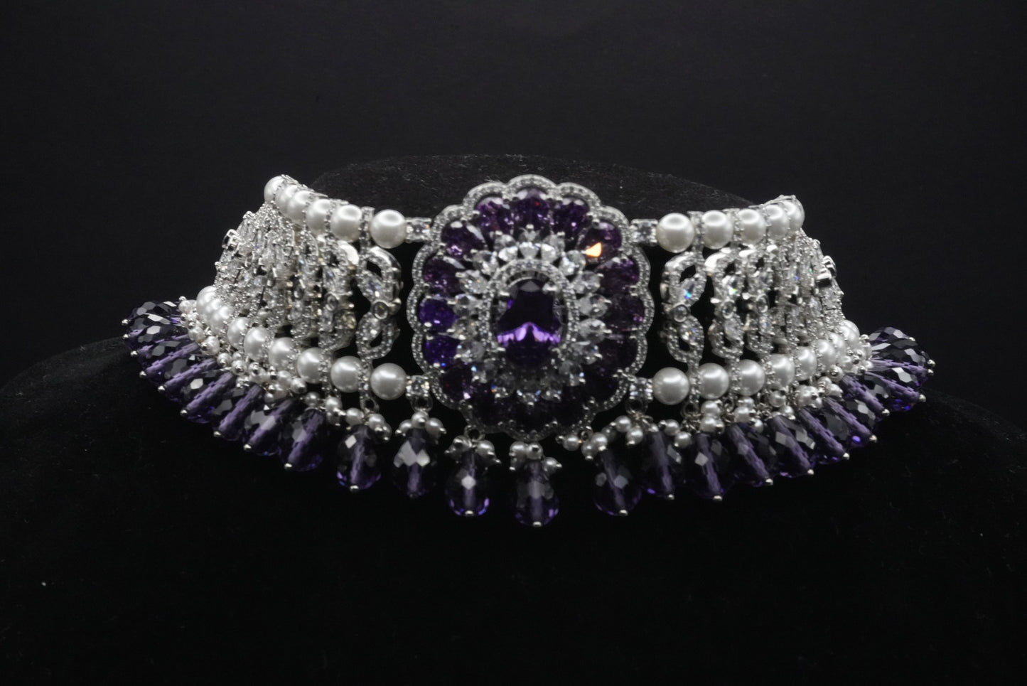 Elegant Sapphire and Pearl Jewelry Set