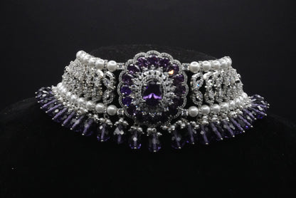 Elegant Sapphire and Pearl Jewelry Set