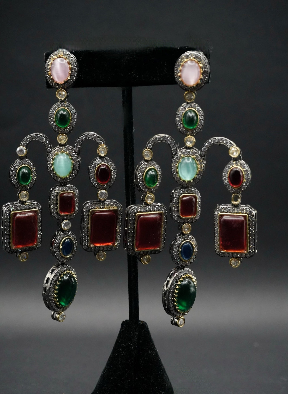 Regal Multicolor Chandelier Earrings