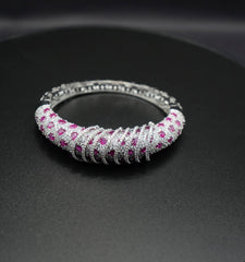 Elegant Zircon-Encrusted Bangle Bracelet