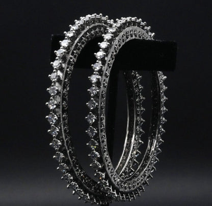 Elegant CZ Stones-Studded Bangles