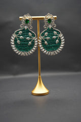 Striking Emerald Green and Crystal Statement Earrings