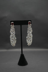 Dramatic Ruby Red and Crystal Cascade Earrings