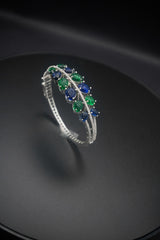 Sapphire & Emerald Dream: Crystal Bangle Bracelet