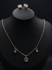 Stunning Delicate Gold chain Necklace with clear stone crystal