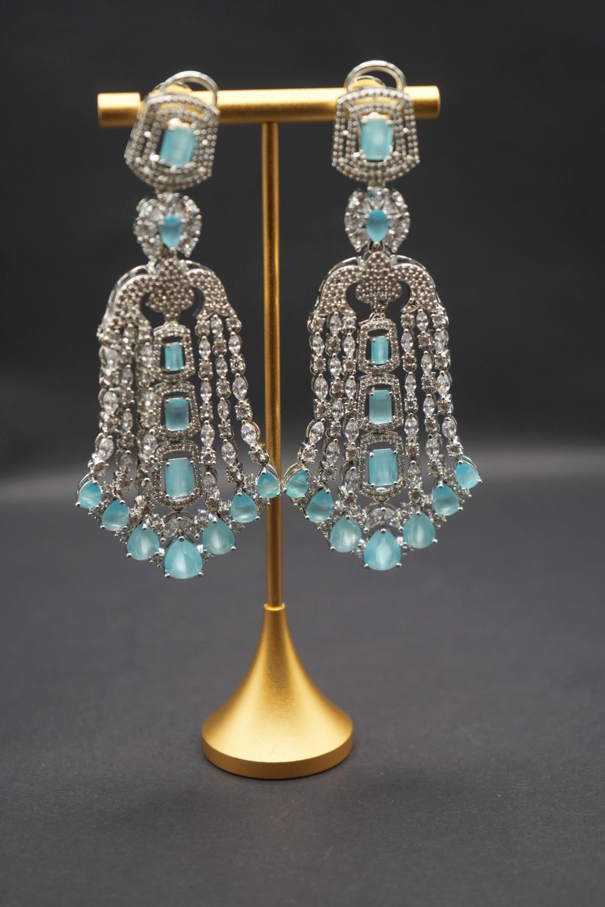 Beautiful Pastel Blue CZ earrings