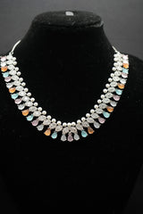 Pearl and Pastel Leaf Necklace