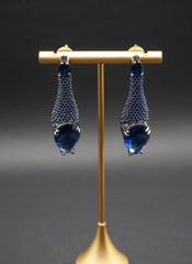 Midnight Sapphire Drop Earrings