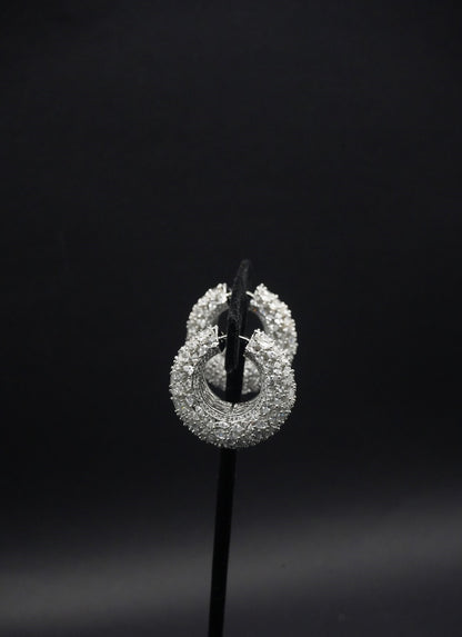 Luxury Pave-Set Crystal Hoop Bali