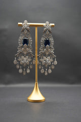 Dazzling Blue Sapphire and Crystal Chandelier Earrings