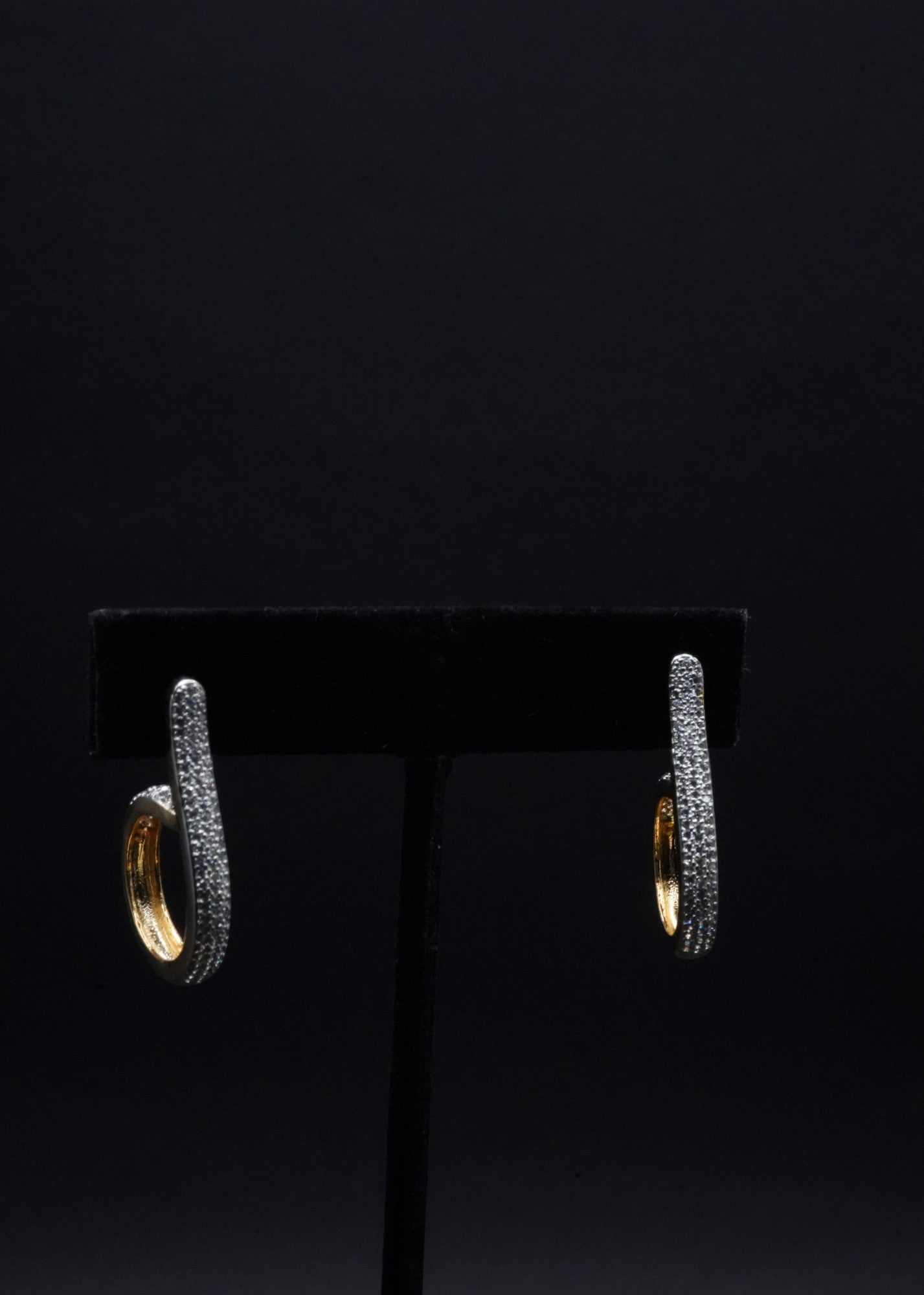 Contemporary Elegance Dual-Tone Hoop Earrings