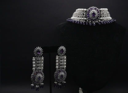 Elegant Sapphire and Pearl Jewelry Set