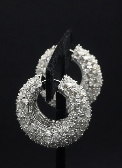 Luxury Pave-Set Crystal Hoop Bali