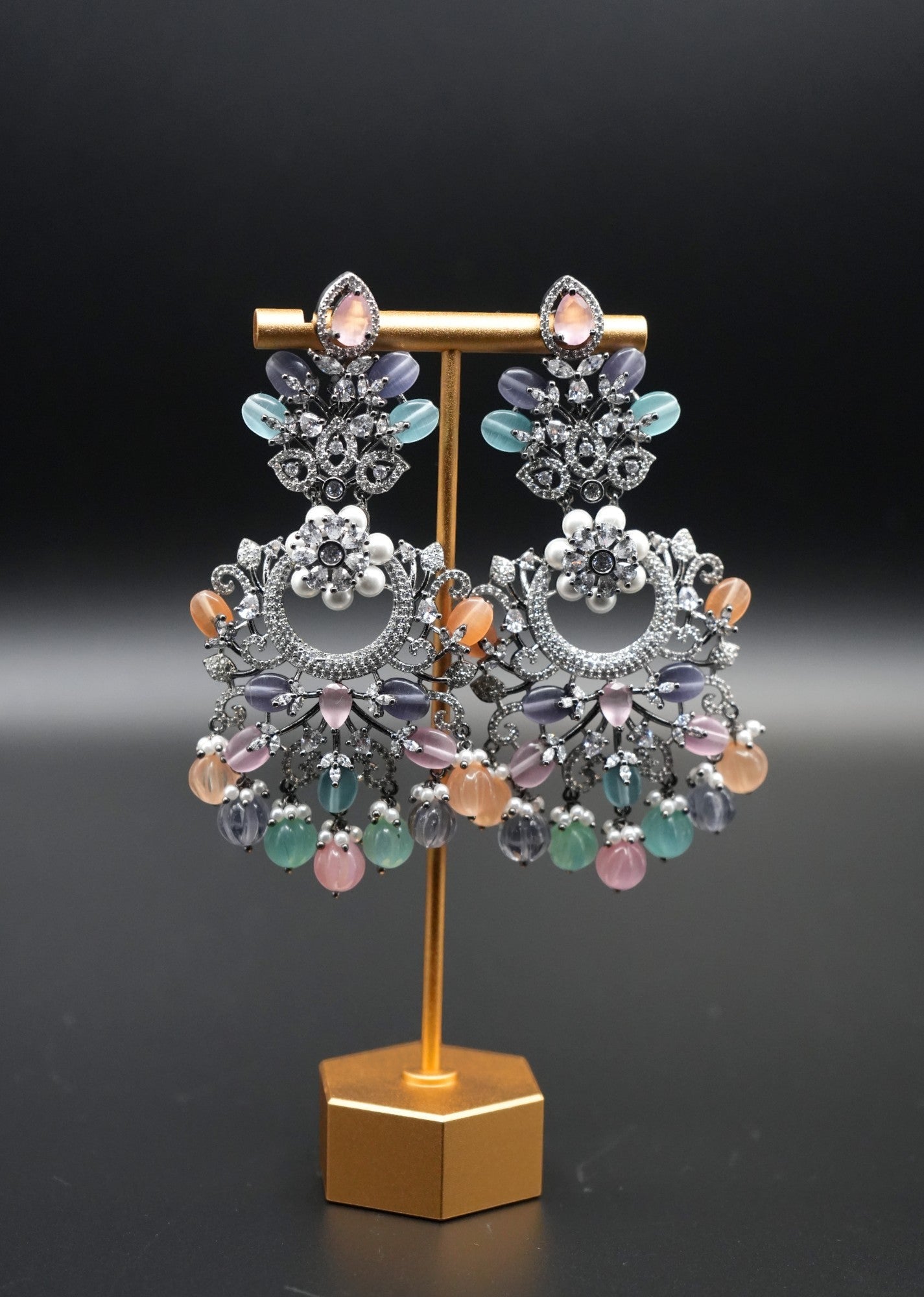 Exquisite Lustrous Jewels Chandelier earrings